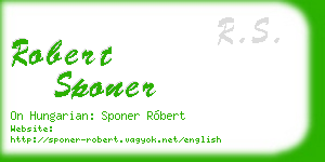 robert sponer business card